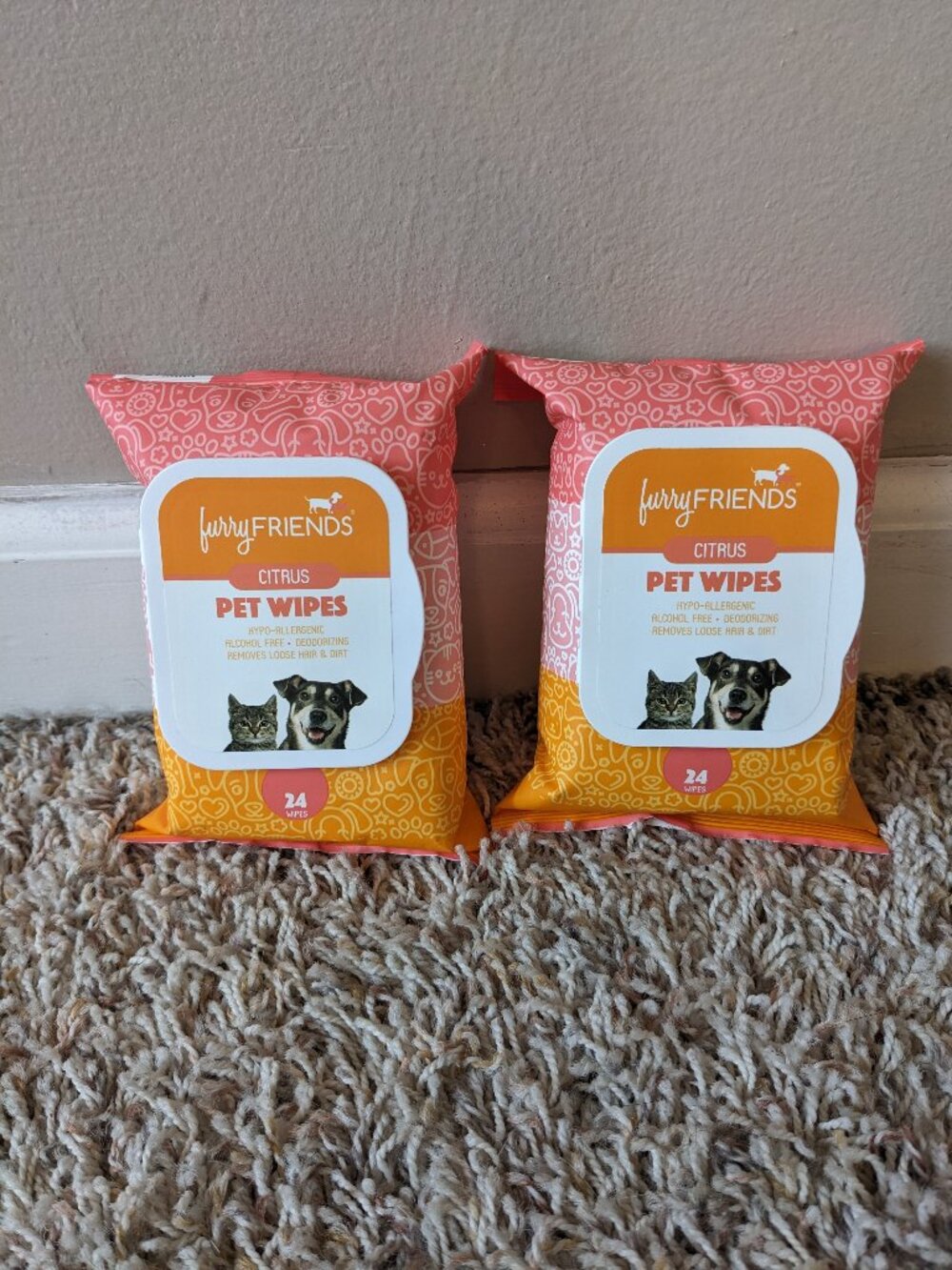Furry Friends NWT Pet Wipes (Citrus) - 2 Packs